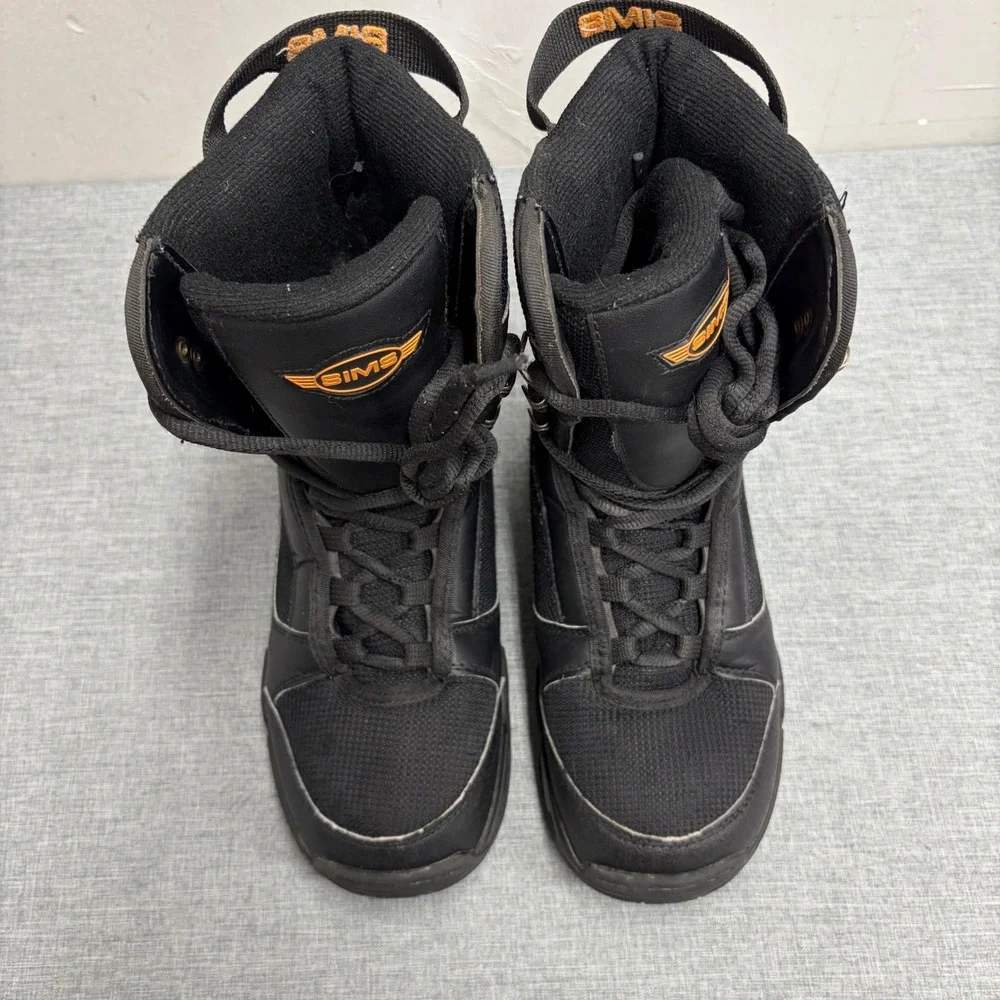 Sims Snowboard Boots Kids Size 4 Black Orange Lace Up Winter Sports V84